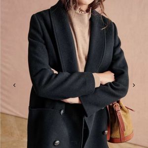 Sezane James Coat in Black, size 40, NWT